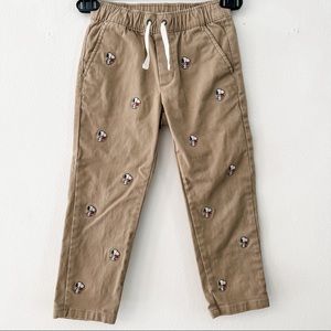Janie & Jack Snoopy Toddler Khaki Joggers Sz 4T